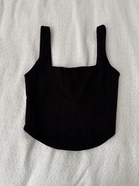 cotton on crop top   size large   details: -NWT -color : black  -lace up tie bac
